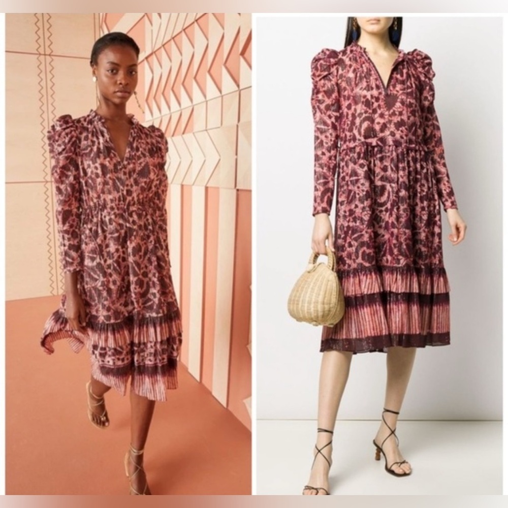 Ulla Johnson Tie Waist Midi/Maxi Dress.  Size 6